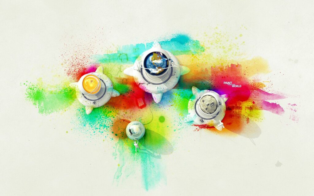 Vibrant Abstract Wallpaper: PAINT the WORLD Design 1680x1050