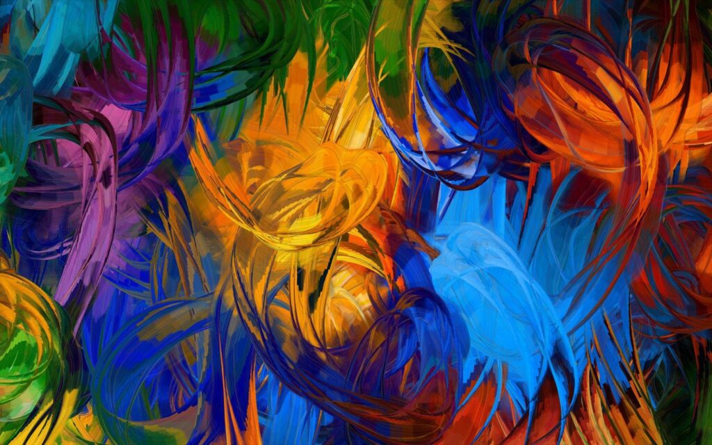 Vibrant Abstract Wallpaper: Dynamic Multicolored Swirls in 1680x1050