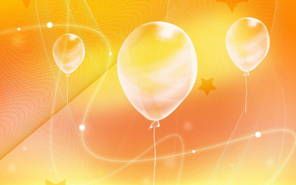 Vibrant 1680x1050 Abstract Wallpaper with Balloons & Warm Gradient
