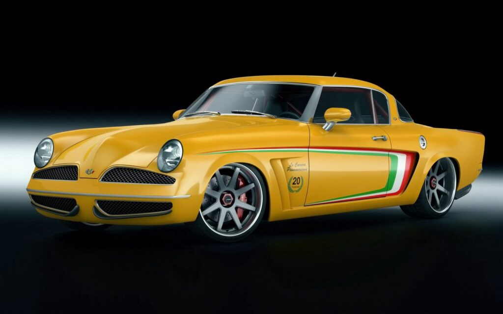 Vibrant Yellow Studebaker Wallpaper: Retro Chic Design at 1680x1050