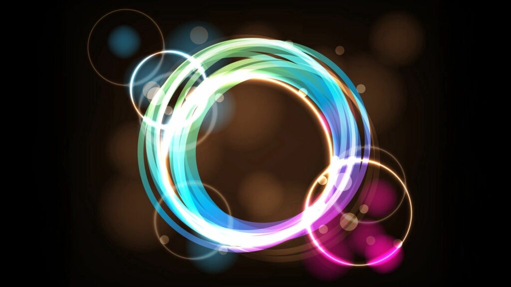 Colorful Glowing Circles Wallpaper - 1920x1080 Dark Background