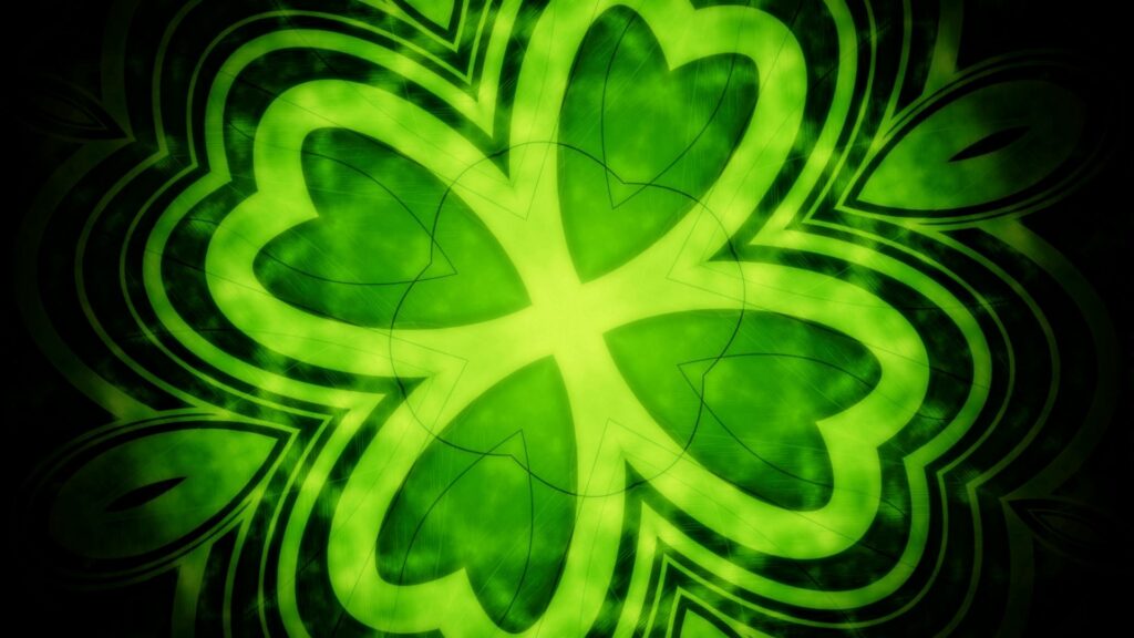 Vibrant Green Abstract Clover Wallpaper - Dynamic 1920x1080 Background