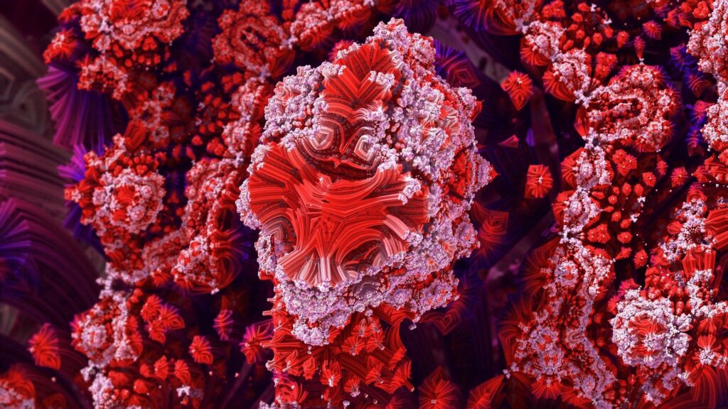 Vibrant Underwater Coral Abstract Wallpaper in 1920x1080 Resolution