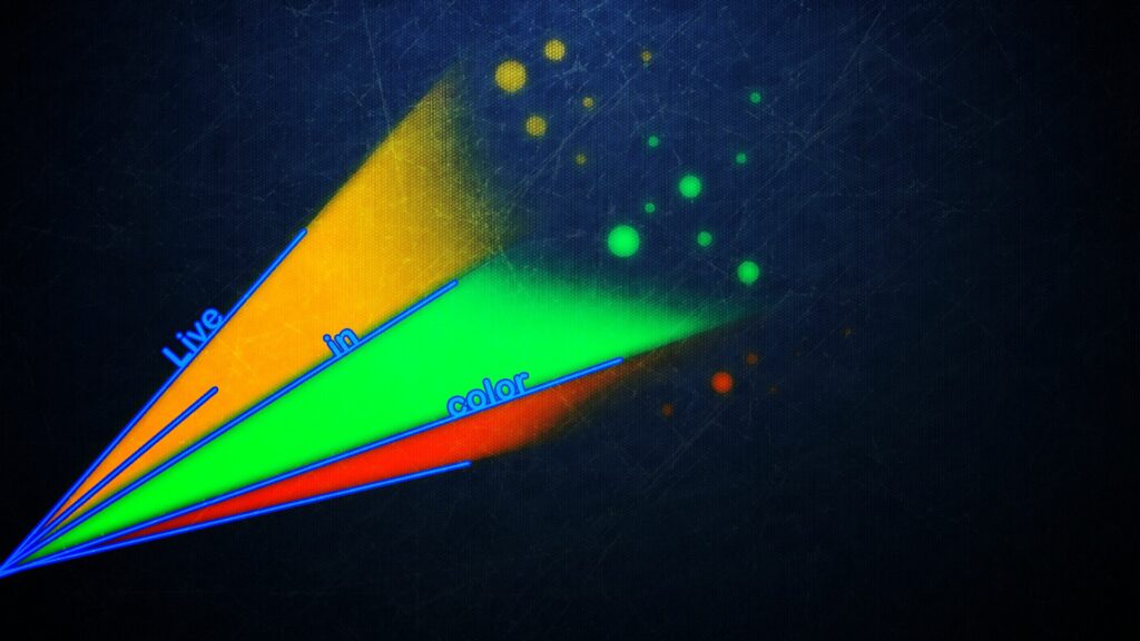 Vibrant 1920x1080 Colorful Beams Wallpaper with Energetic Bright Dots
