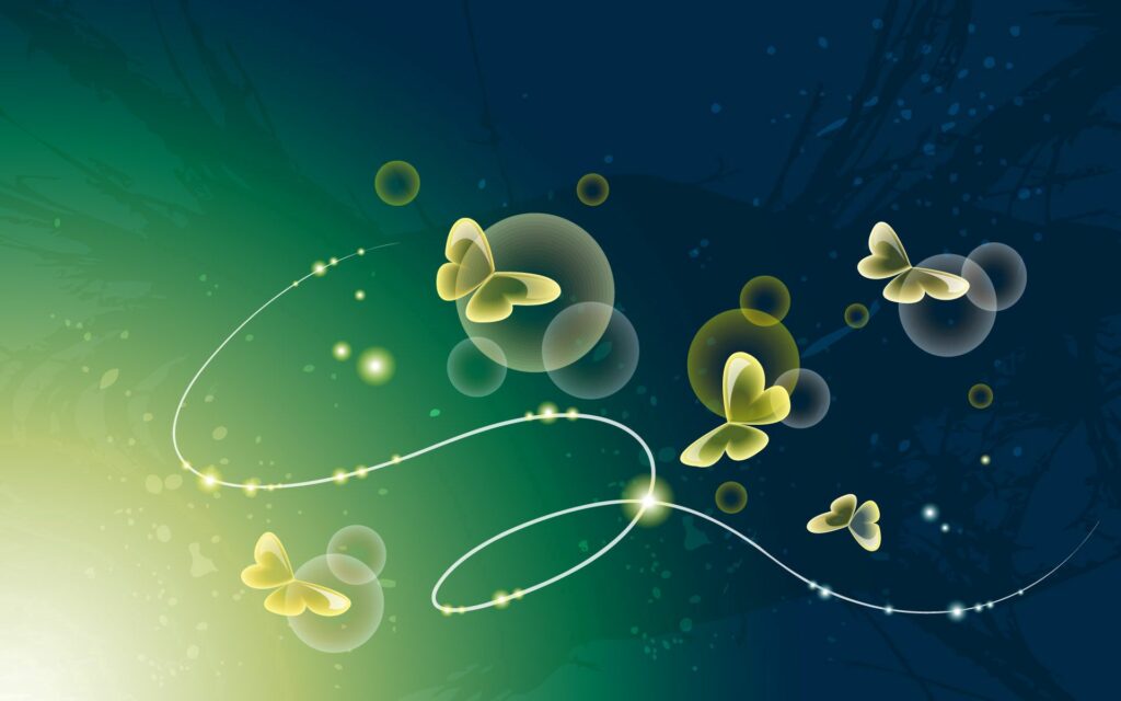 Glowing Abstract Butterflies: Sparkling Light Trails Wallpaper