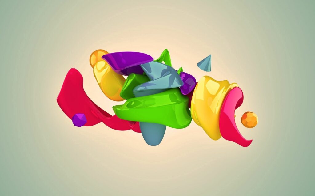 Vibrant Abstract Wallpaper: Colorful Shapes on Neutral Background