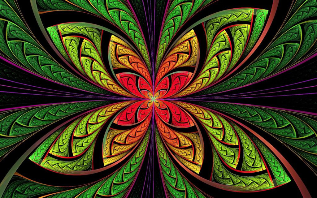 Vibrant 1920x1200 Floral Wallpaper: Intricate Multicolored Design