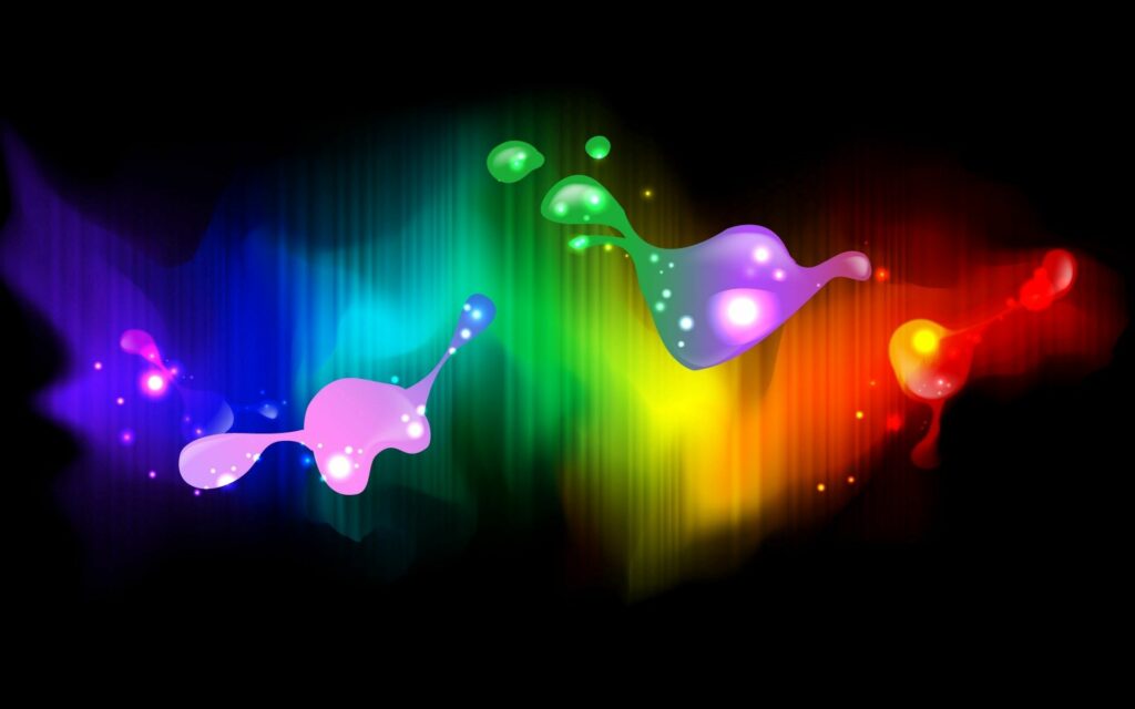 Vibrant Iridescent Blots Wallpaper: Dynamic Abstract Design