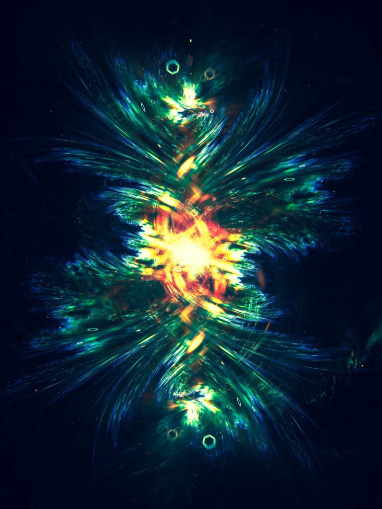Cosmic Energy Abstract Wallpaper: Glowing Lines and Radiant Rays