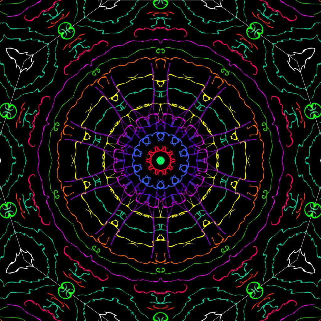 Vibrant 2024x2024 Fractal Wallpaper: Intricate Multicolored Design