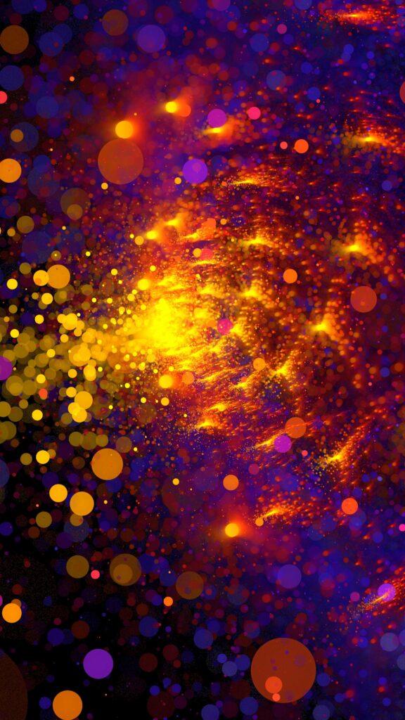 Vibrant Fractal Wallpaper: Bright Abstract Design in Yellow & Purple