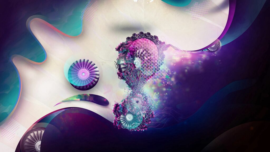 Mesmerizing Fluid Abstract Wallpaper | Vibrant Geometric Fusion Background