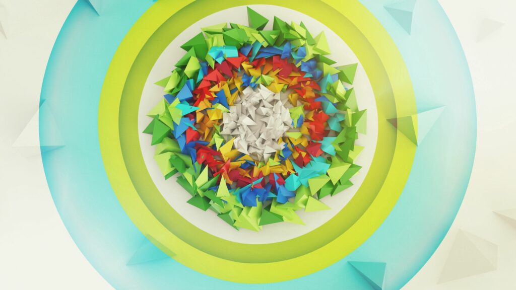 Colorful Geometric Triangle Wallpaper: Kaleidoscopic Background Art