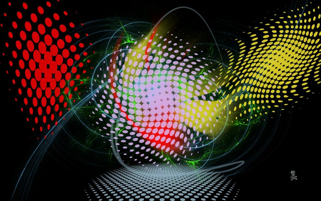 Vibrant 2560x1600 Abstract Background with Colorful Dots & Lines Wallpaper