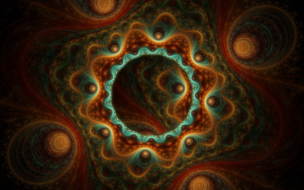 Vibrant Concentric Circles Wallpaper - Hypnotic Dark Background Design