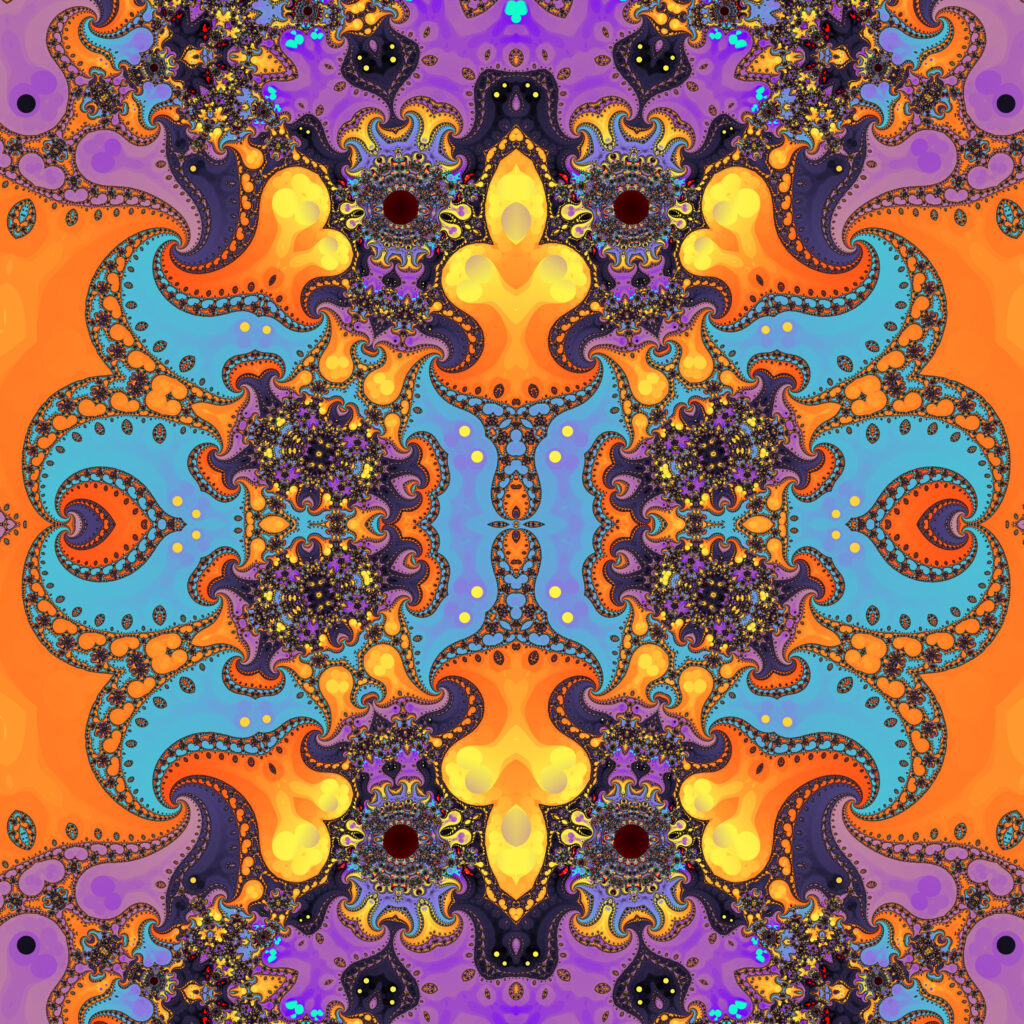 Vibrant 2700x2700 Fractal Wallpaper: Bold Abstract Mosaic Art