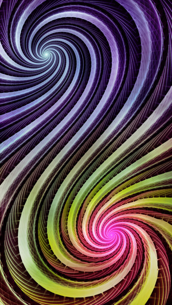 Intricate Spiral Abstract Wallpaper - Vibrant Gradient Design 2700x4800