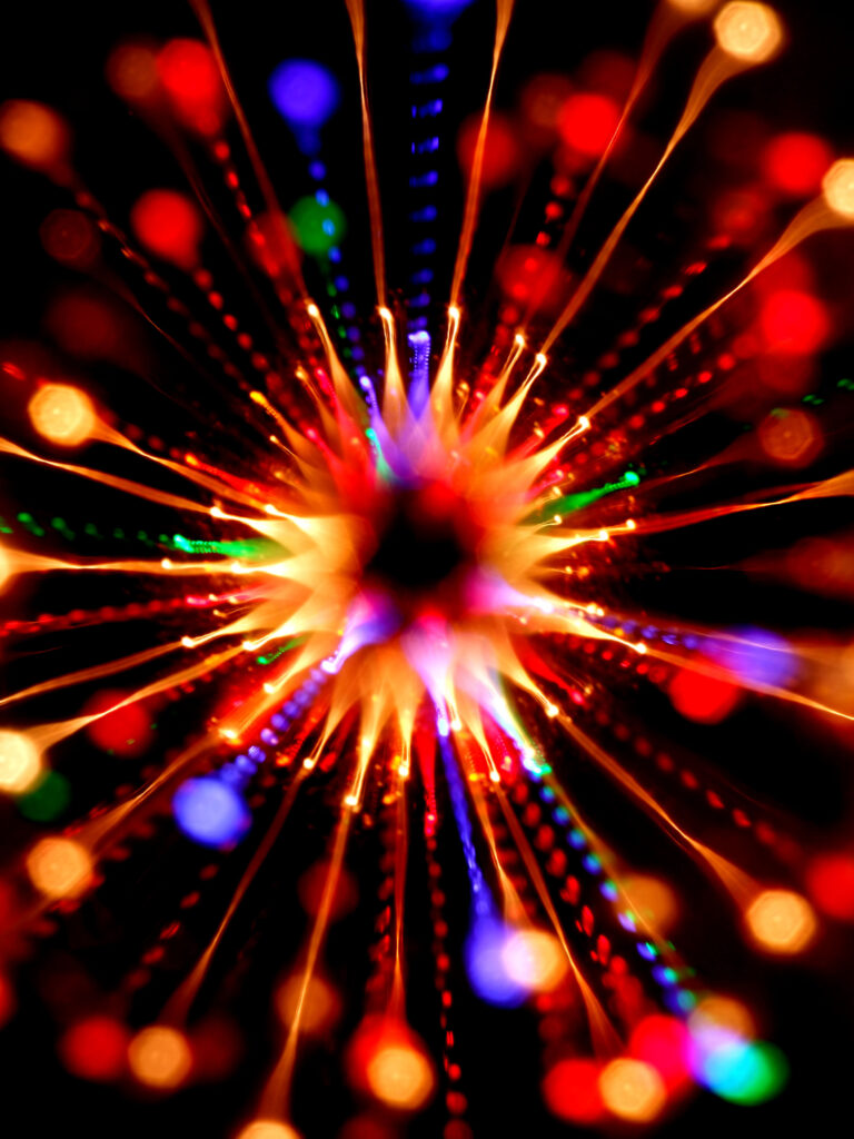 Vibrant 2880x3840 Abstract Wallpaper of Colorful Glowing Lights