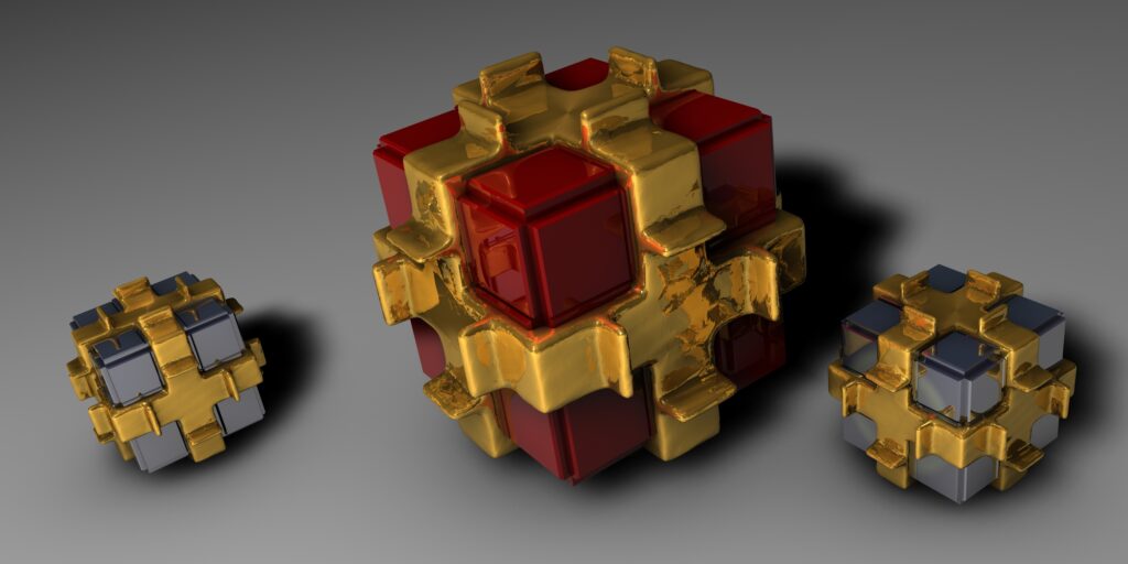 Vibrant 3000x1500 Abstract Wallpaper: Interlocked Cubes Design