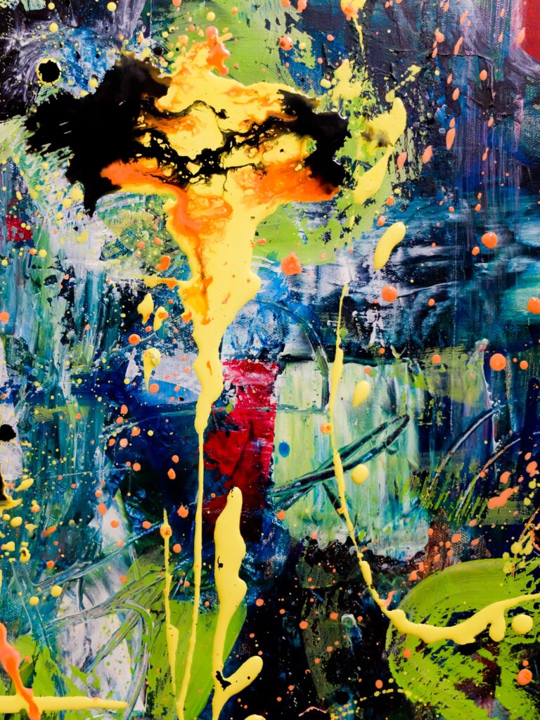 Vibrant 3000x4000 Abstract Wallpaper with Dynamic Paint Splatters