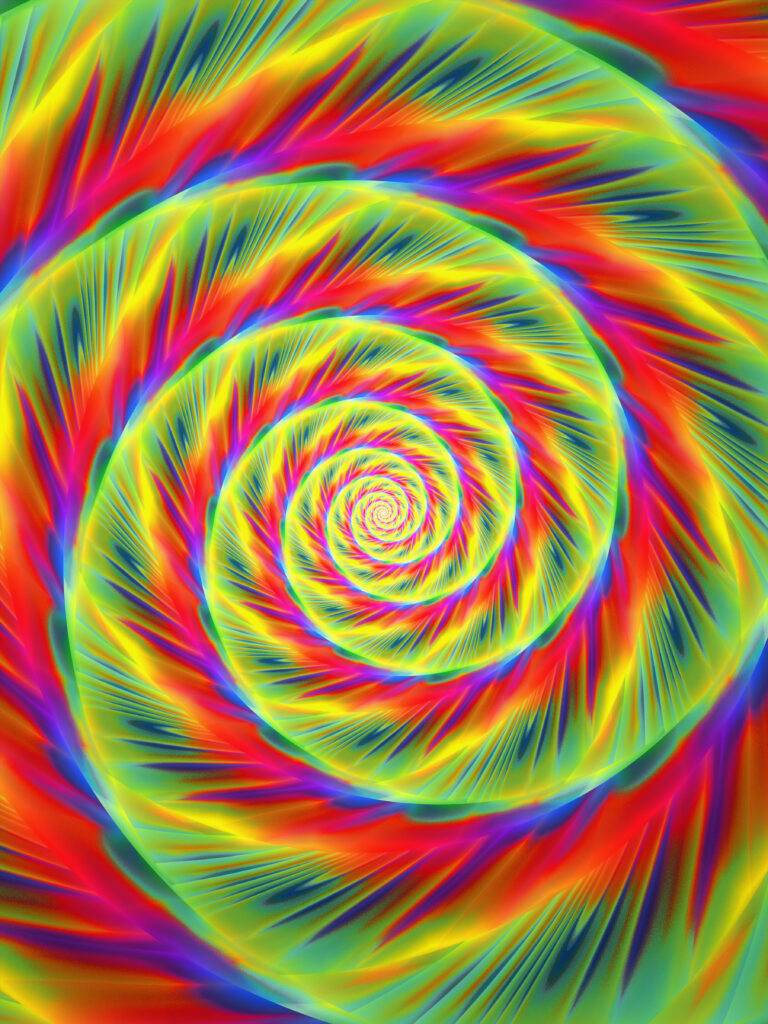 Vibrant Spiral Pattern Wallpaper - Dynamic Colorful Background
