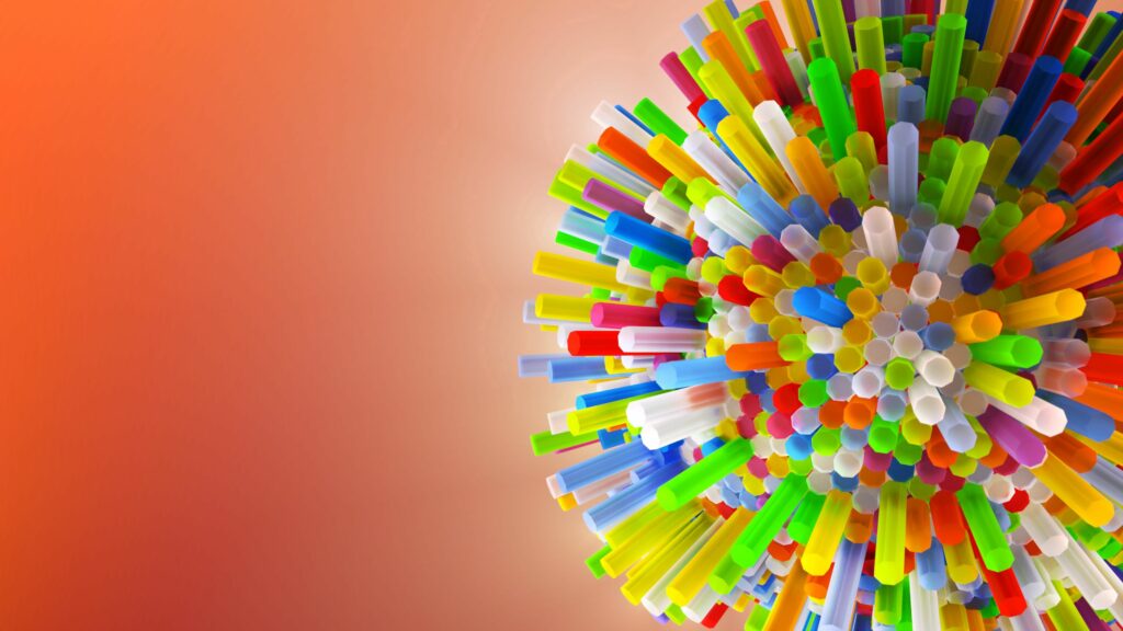 Vibrant 3D Tubes Wallpaper: Colorful Design on Gradient Background