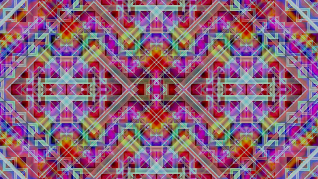 Vibrant 3840x2160 Abstract Wallpaper: Colorful Rhombuses & Stripes