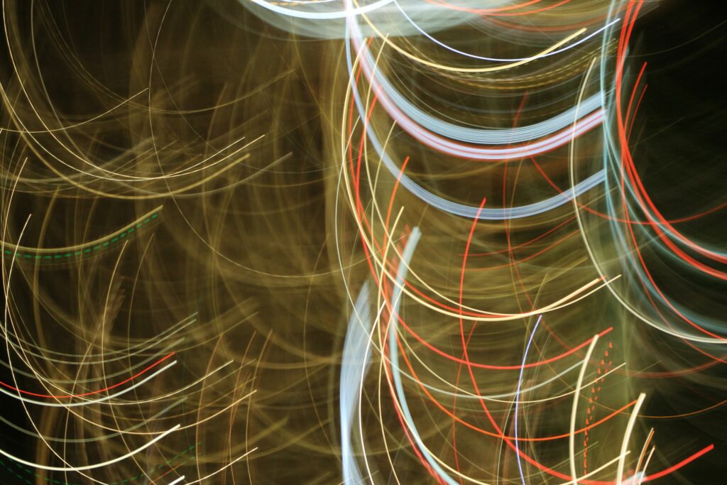 Vibrant Neon Lines & Circles Wallpaper - Dynamic Long Exposure Art