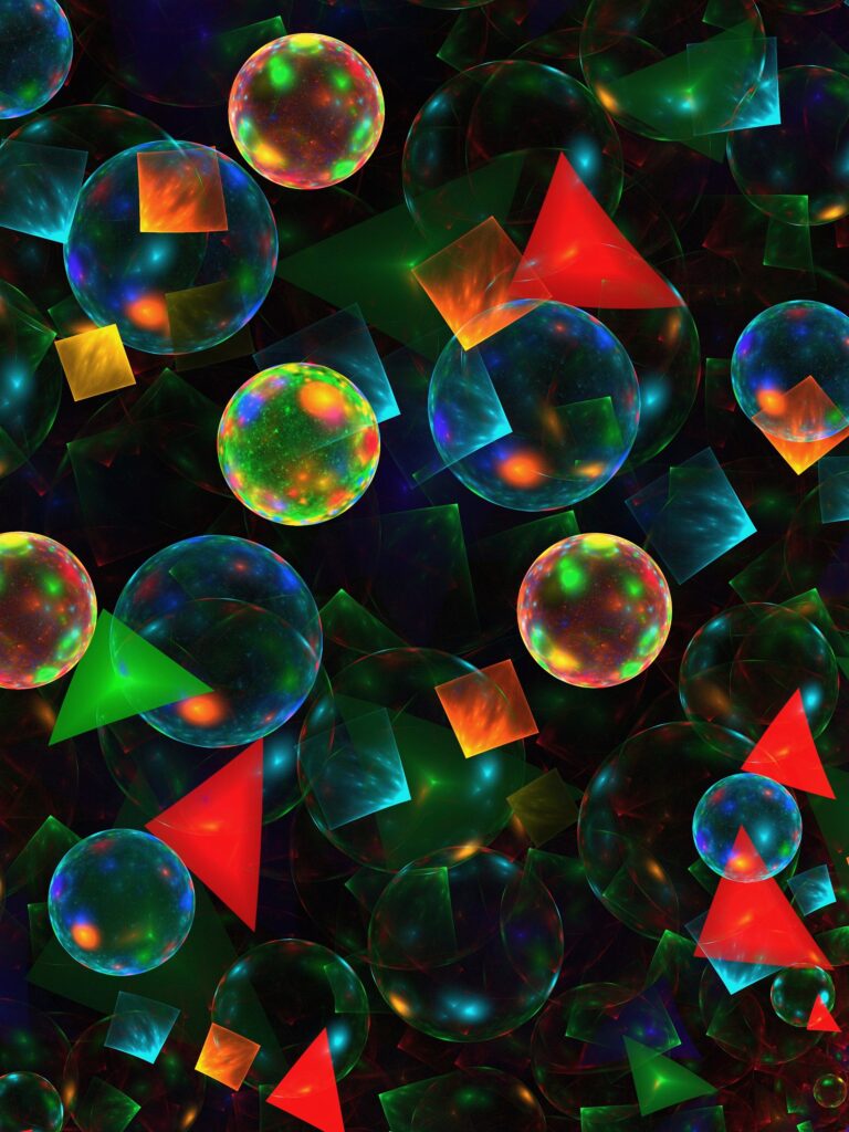 Colorful Abstract Wallpaper - Dynamic Shapes on Dark Background