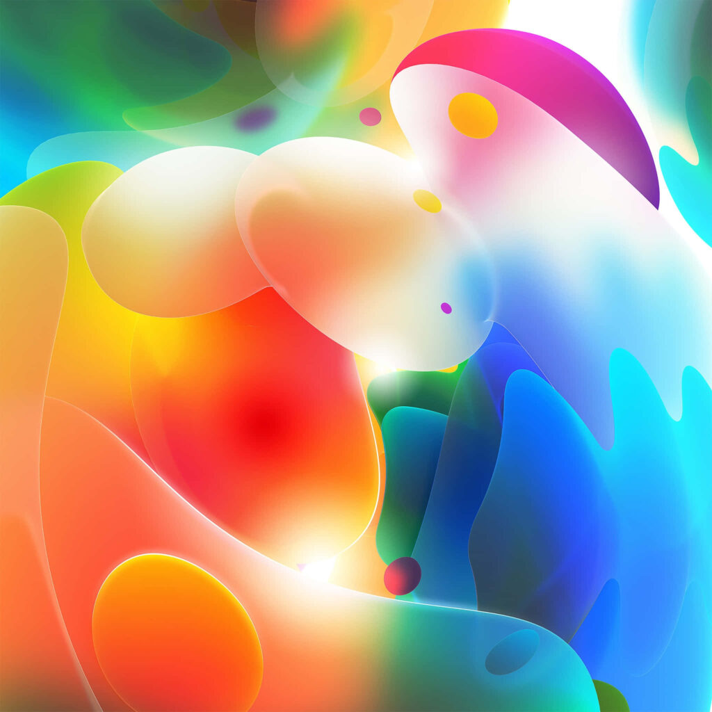 Vibrant 3D Abstract Art Explosion Background with Swirling Colors Wallpaper