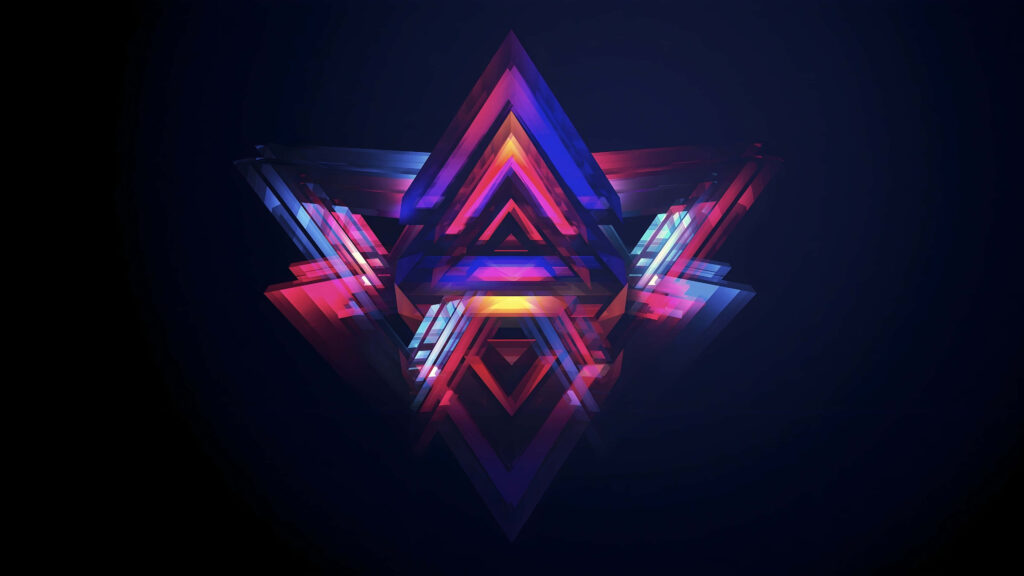 Vibrant 3D Abstract Explosion Wallpaper in Red, Blue & Purple