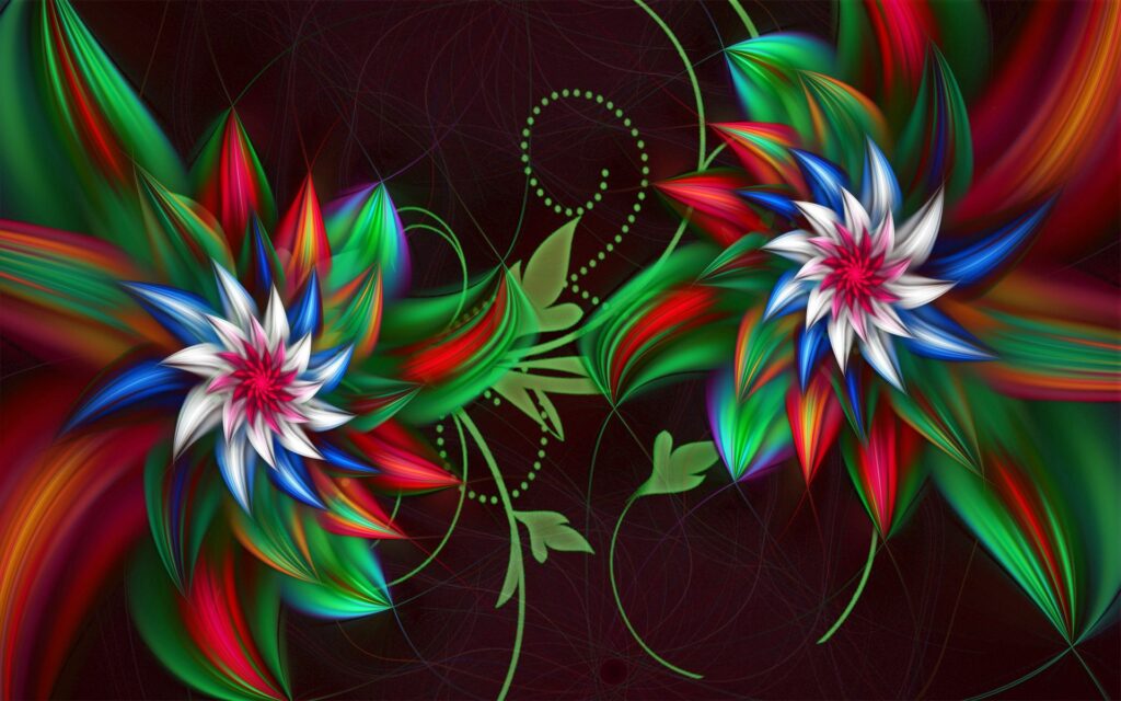 Vibrant 3D Floral Fractal Wallpaper - 1920x1200 HD Background