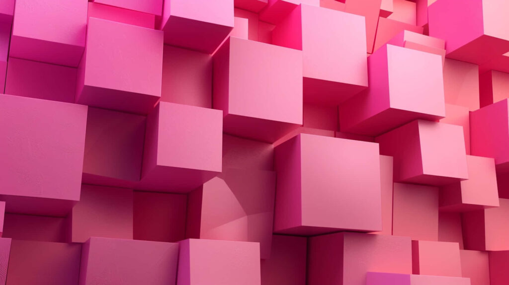 Vibrant 3D Abstract Pink Cube Wallpaper - Modern Background Design
