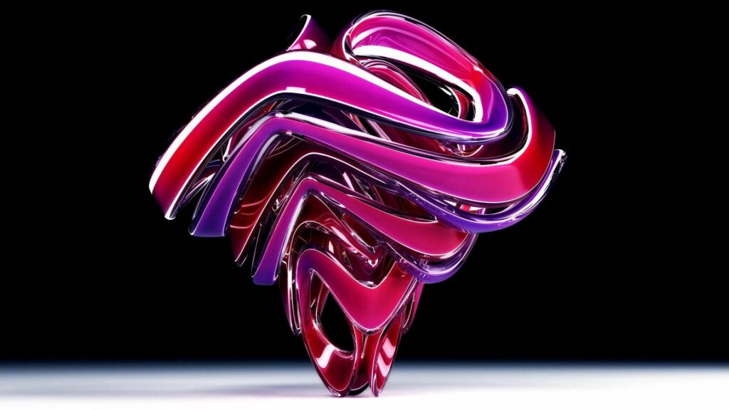Vibrant 3D Abstract Ribbons Wallpaper - Dark Background 1920x1080