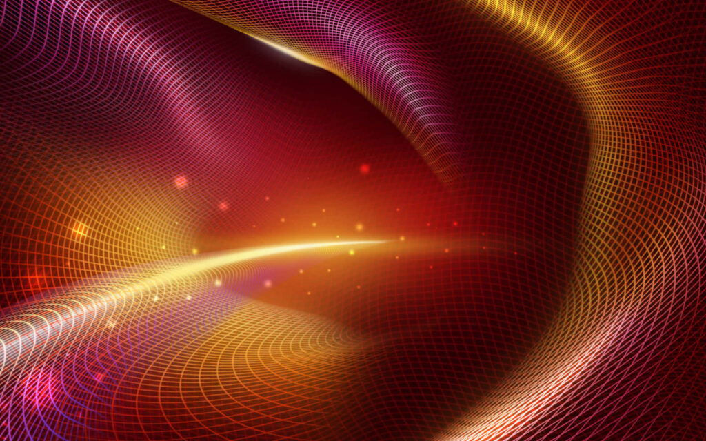 Vibrant 3D Abstract Wallpaper with Curved Shapes and Light Effects