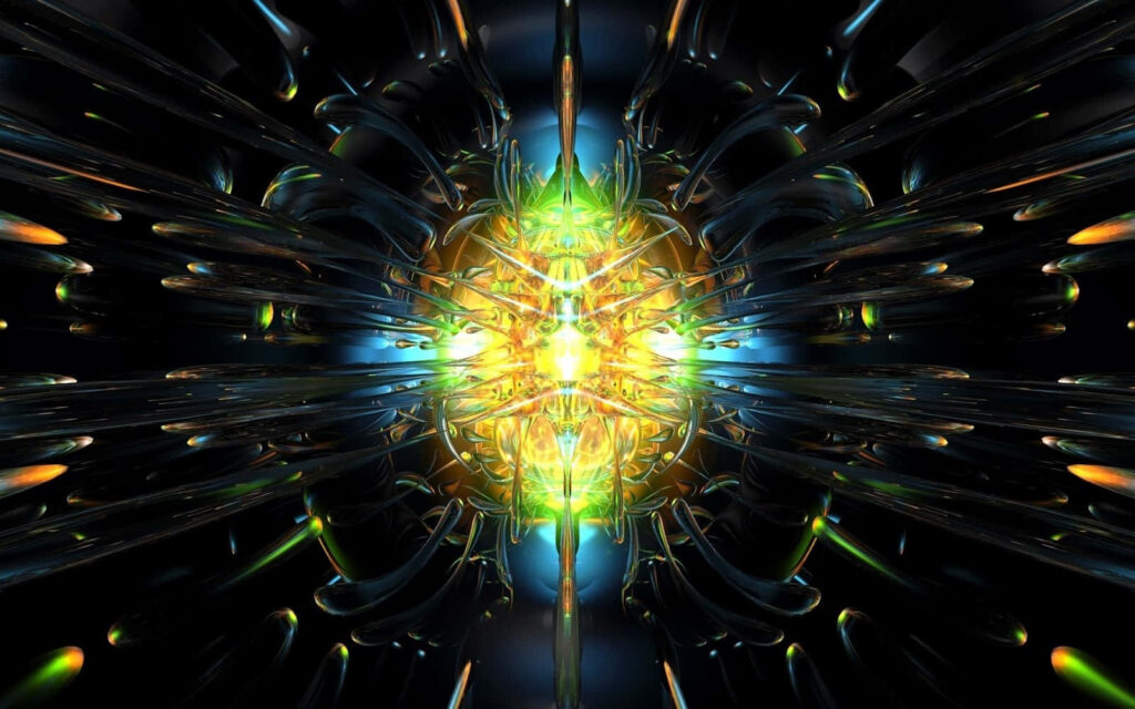 Vibrant 3D Abstract Explosion Wallpaper - Energetic Color Burst Background