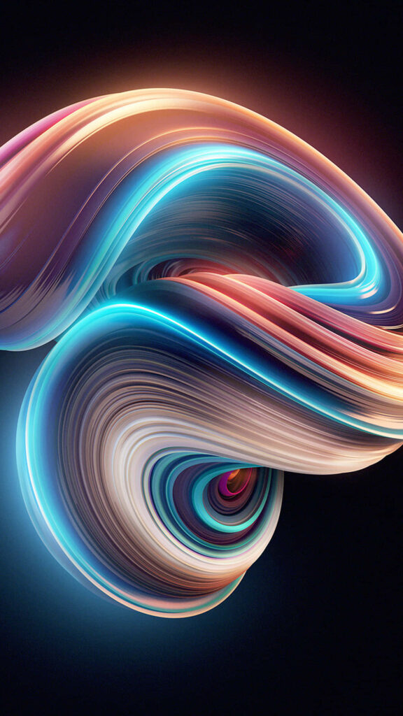 Intricate 3D Abstract Wallpaper: Fluid Curves & Vibrant Colors