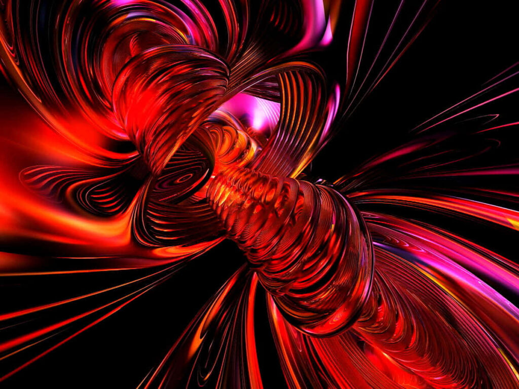 Futuristic 3D Abstract Wallpaper | Vibrant Red & Orange Design