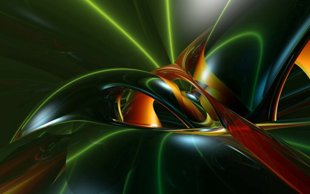 Stunning 3D Abstract Wallpaper – Vibrant Green & Yellow Design