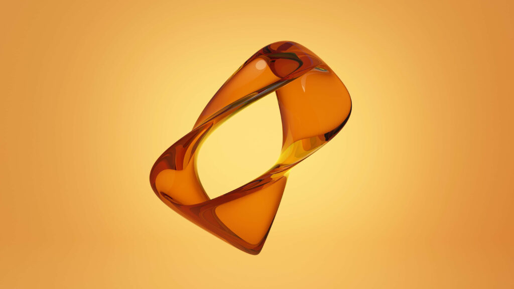 Vibrant 3D Abstract Wallpaper with Warm Orange Shapes