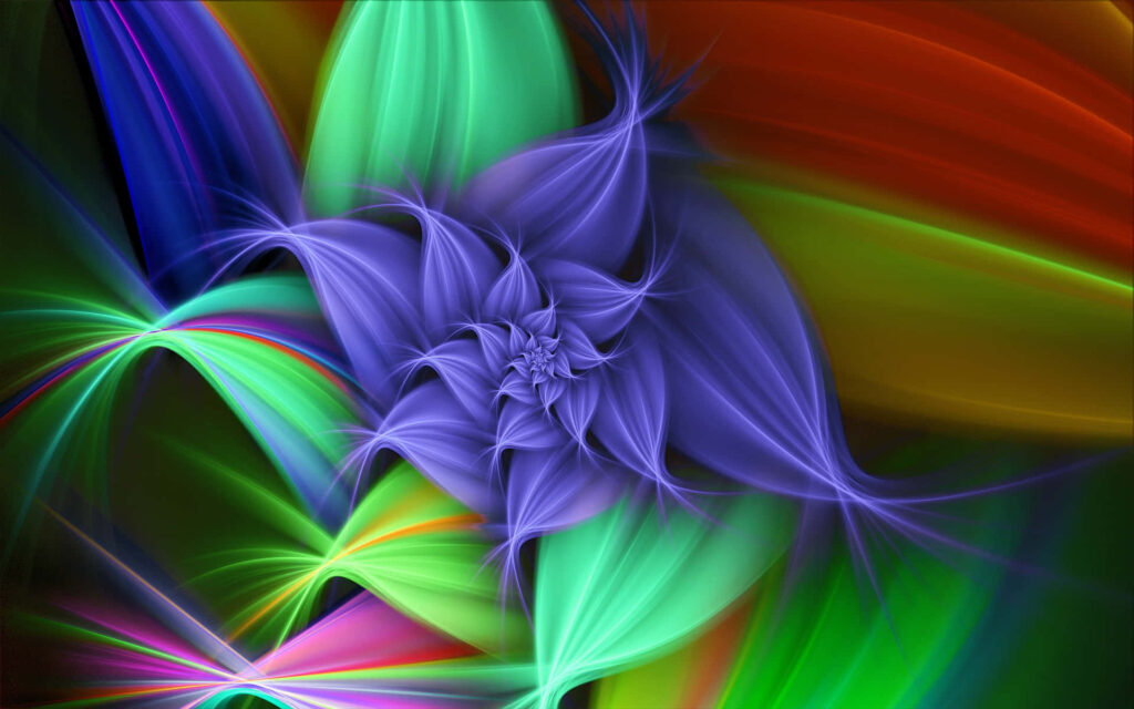 Vibrant 3D Abstract Wallpaper: Swirling Floral Patterns Background
