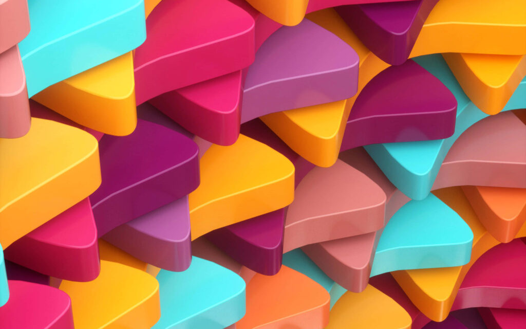 Vibrant 3D Abstract Wallpaper with Colorful Overlapping Shapes