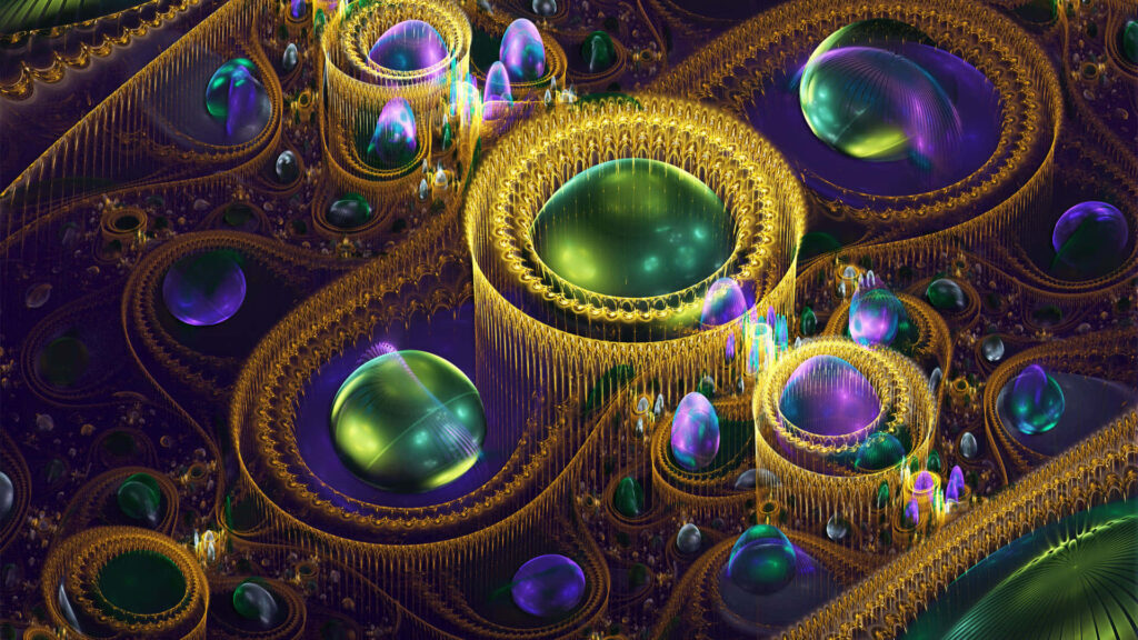 Vibrant 3D Abstract Wallpaper with Colorful Wave Patterns