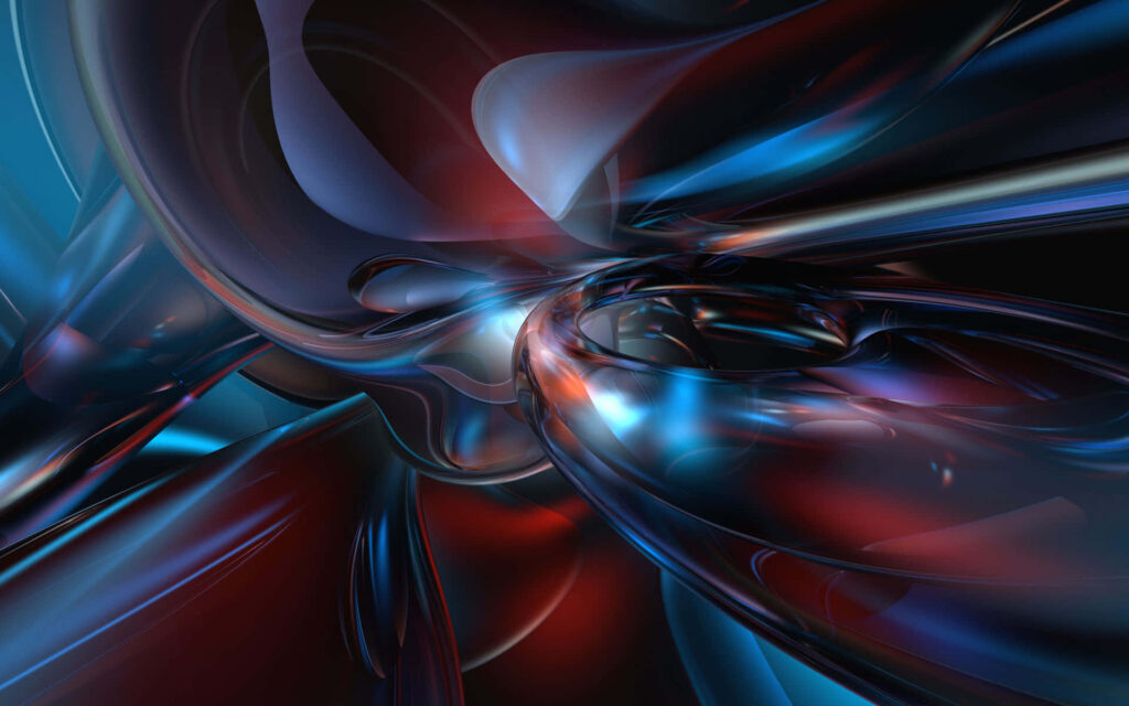 Futuristic 3D Abstract Wallpaper: Intertwining Shapes & Vibrant Colors