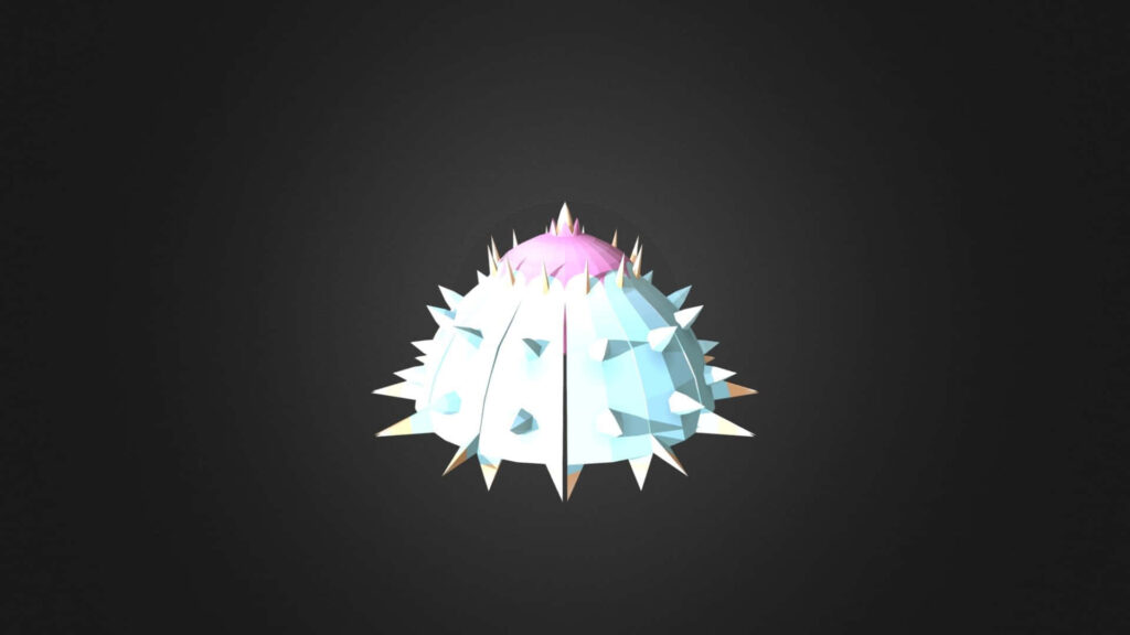 3D Spiky Aquatic Creature Wallpaper on Dark Gradient Background