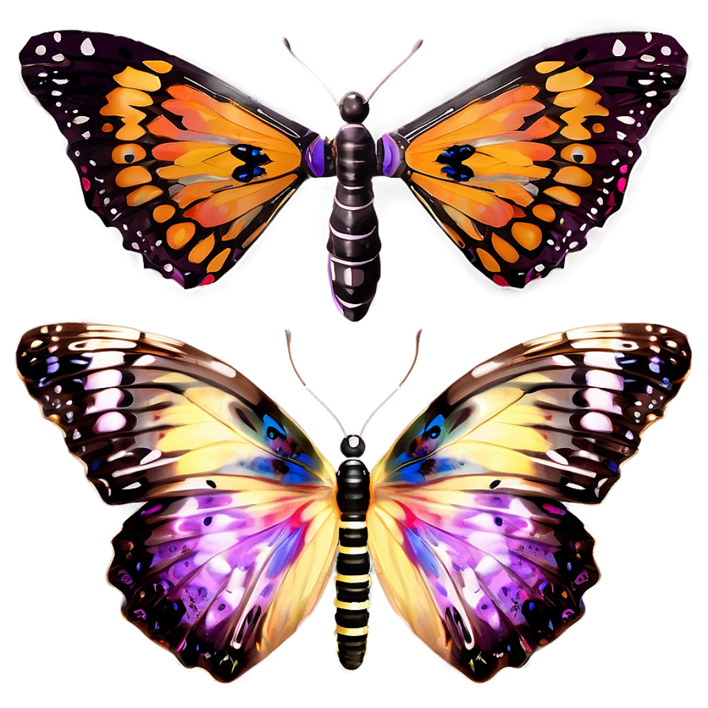 Vibrant 3D Butterfly Model Wallpaper: Intricate Design in Bold Colors