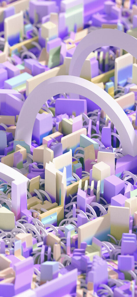 Vibrant 3D Cityscape Wallpaper for Apple iPhone Background