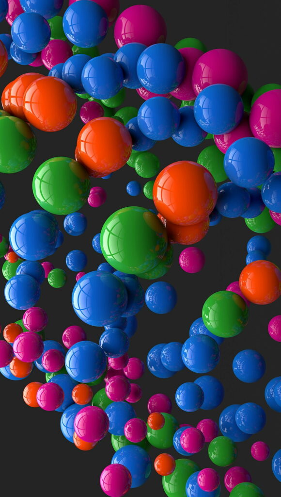 Vibrant Abstract Ball Medley: A Colorful HD Phone Wallpaper for a Striking Background