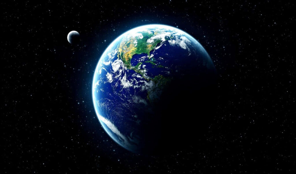 Stunning 3D Earth Wallpaper: Vibrant Planet Against Space Background