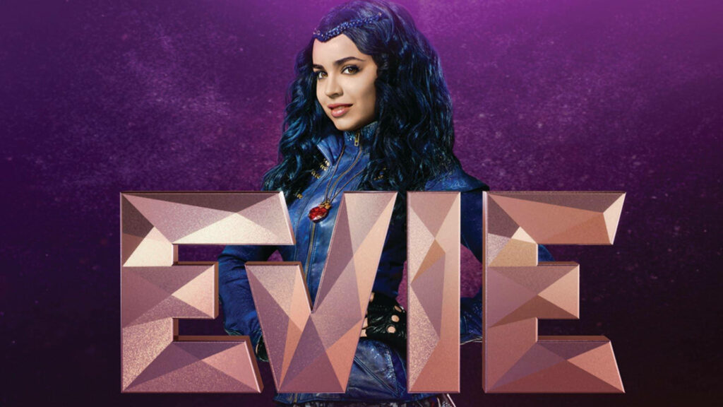 3D Evie Wallpaper: Bold Design on Dynamic Purple Background